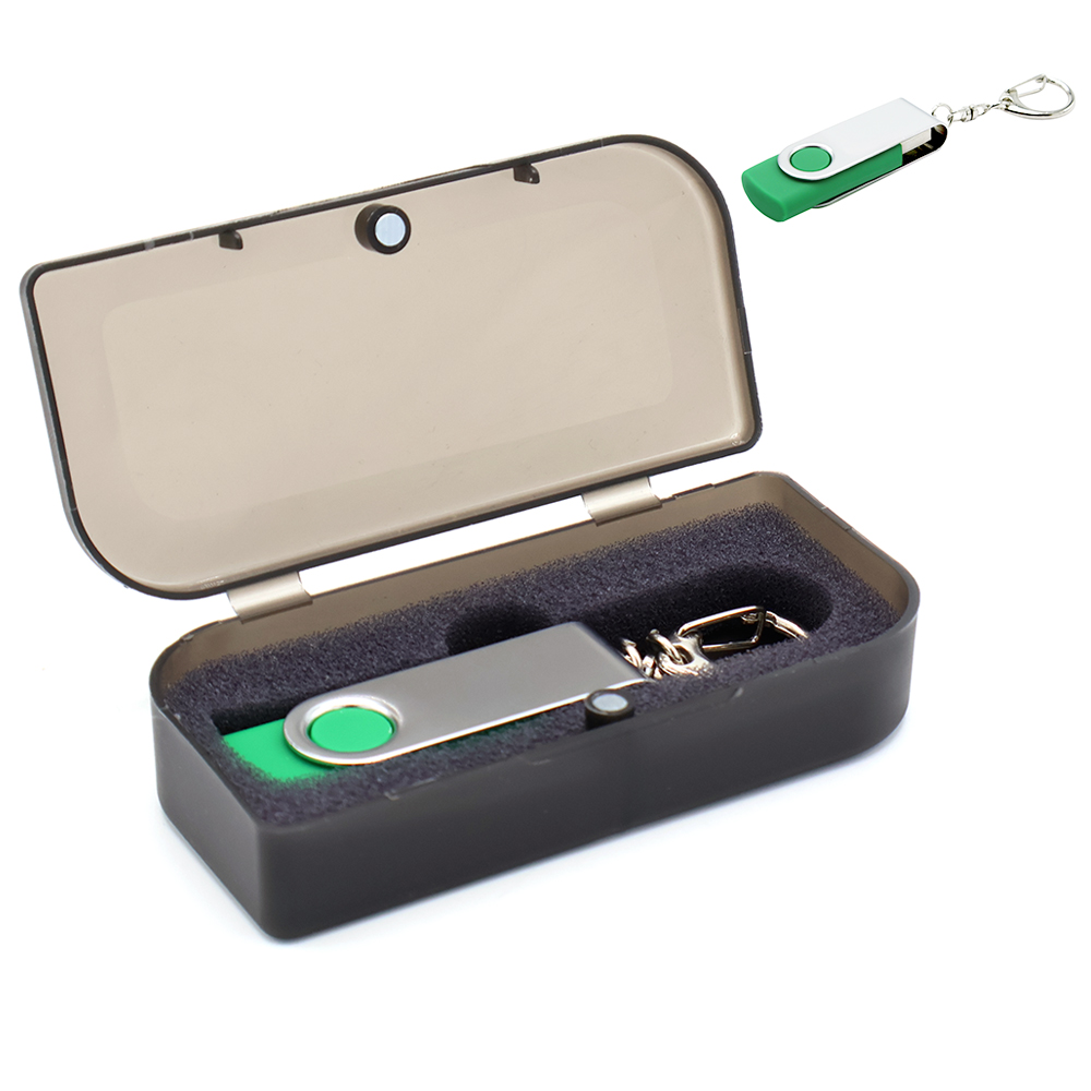 Флешка Twist 16 Гб в футляре, зеленая