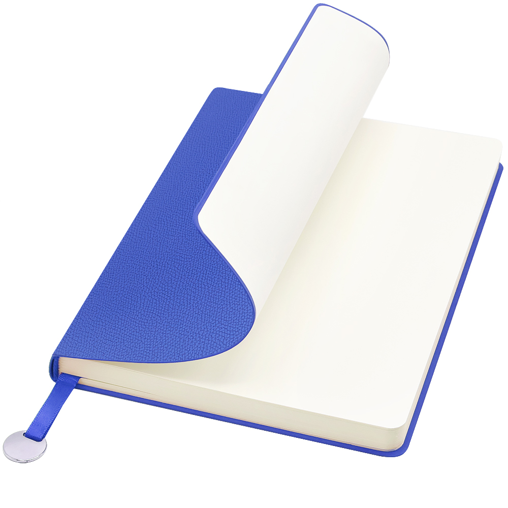 Блокнот A5 Officer в мягком переплёте с металлической биркой, синий