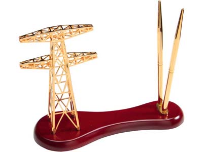 Настольный прибор «Энергия» золотистый/красное дерево 616729