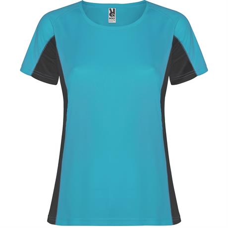 Спортивная футболка SHANGHAI WOMAN женская, БИРЮЗОВЫЙ/ТЕМНЫЙ ГРАФИТ M