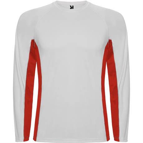 Спортивная футболка SHANGHAI L/S мужская, БЕЛЫЙ/КРАСНЫЙ L