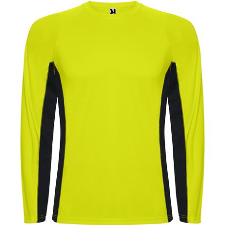 Спортивная футболка SHANGHAI L/S мужская, ФЛУОРЕСЦЕНТНЫЙ ЖЕЛТЫЙ/ЧЕРНЫЙ L