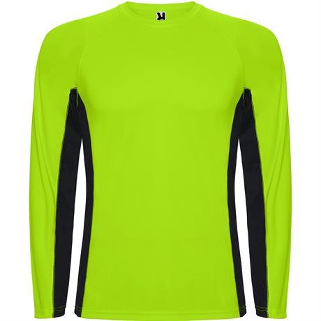Спортивная футболка SHANGHAI L/S мужская, ФЛУОРЕСЦЕНТНЫЙ ЗЕЛЕНЫЙ/ЧЕРНЫЙ L