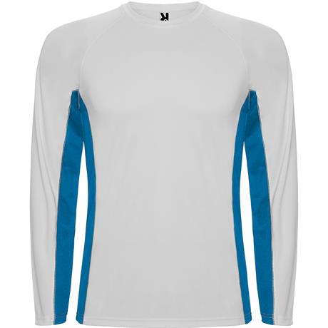 Спортивная футболка SHANGHAI L/S мужская, БЕЛЫЙ/КОРОЛЕВСКИЙ СИНИЙ XL