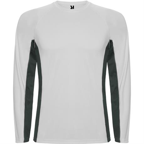 Спортивная футболка SHANGHAI L/S мужская, БЕЛЫЙ/ТЕМНЫЙ ГРАФИТ XL