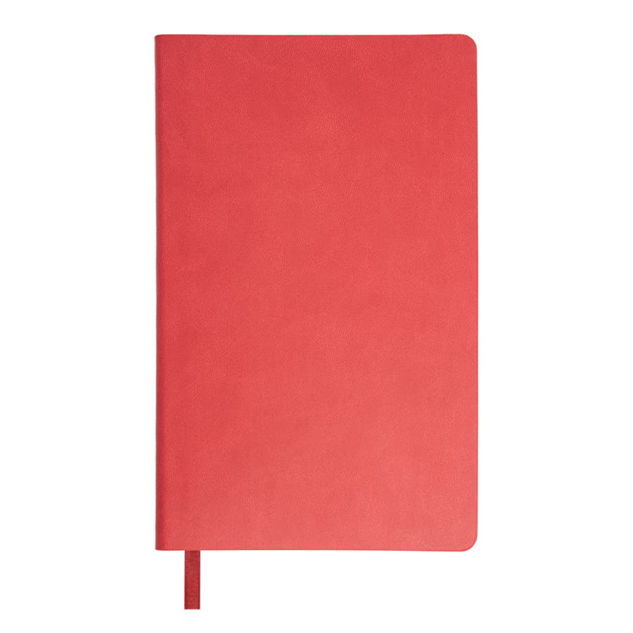 Бизнес-блокнот FUNKY, 130*210 мм, красный, желтый форзац, мягкая обложка, блок-линейка