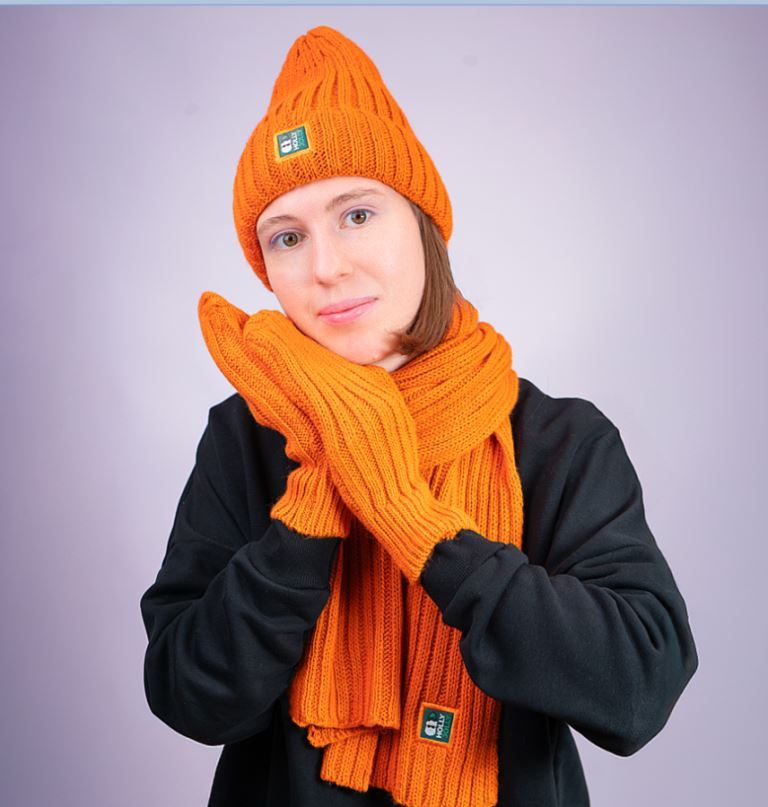 Шапка бини вязаная НАСВЯЗИ©  шерсть/ акрил