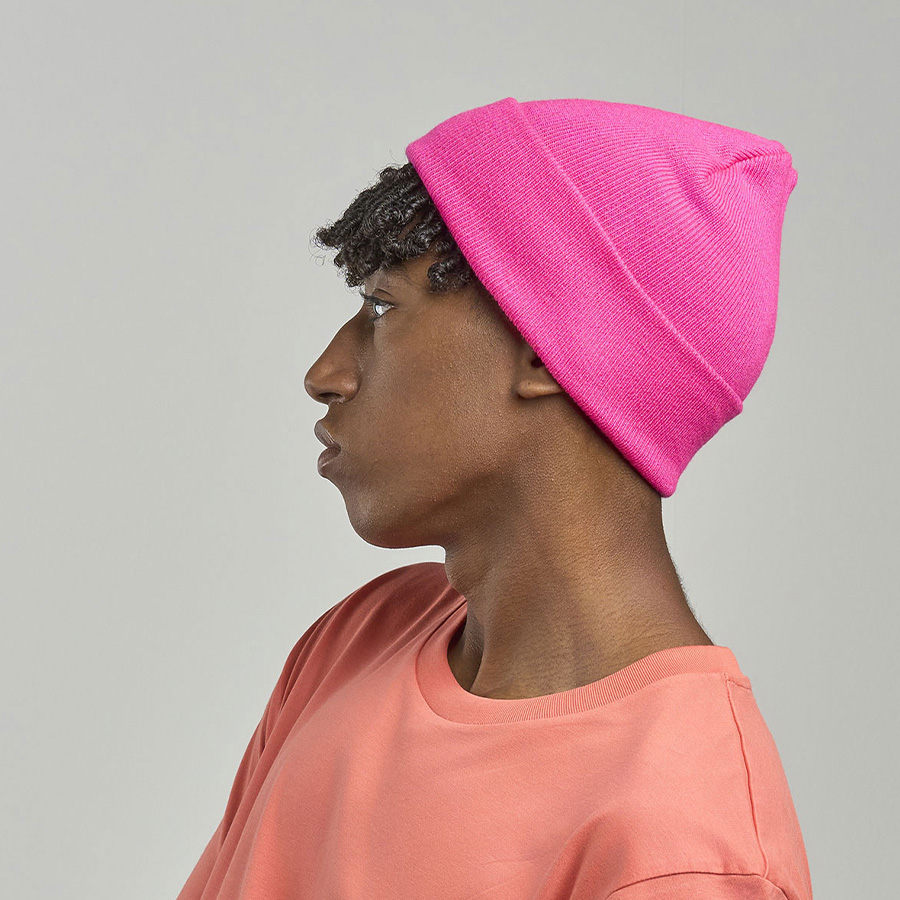 Шапка вязаная  двойная Wind-S, пурпурный, 100% переработанный полиэстер