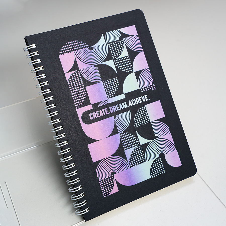 Блокнот на двойной пружине HELIX, 143 х 205 мм, черный с оранжевым, блок в линейку