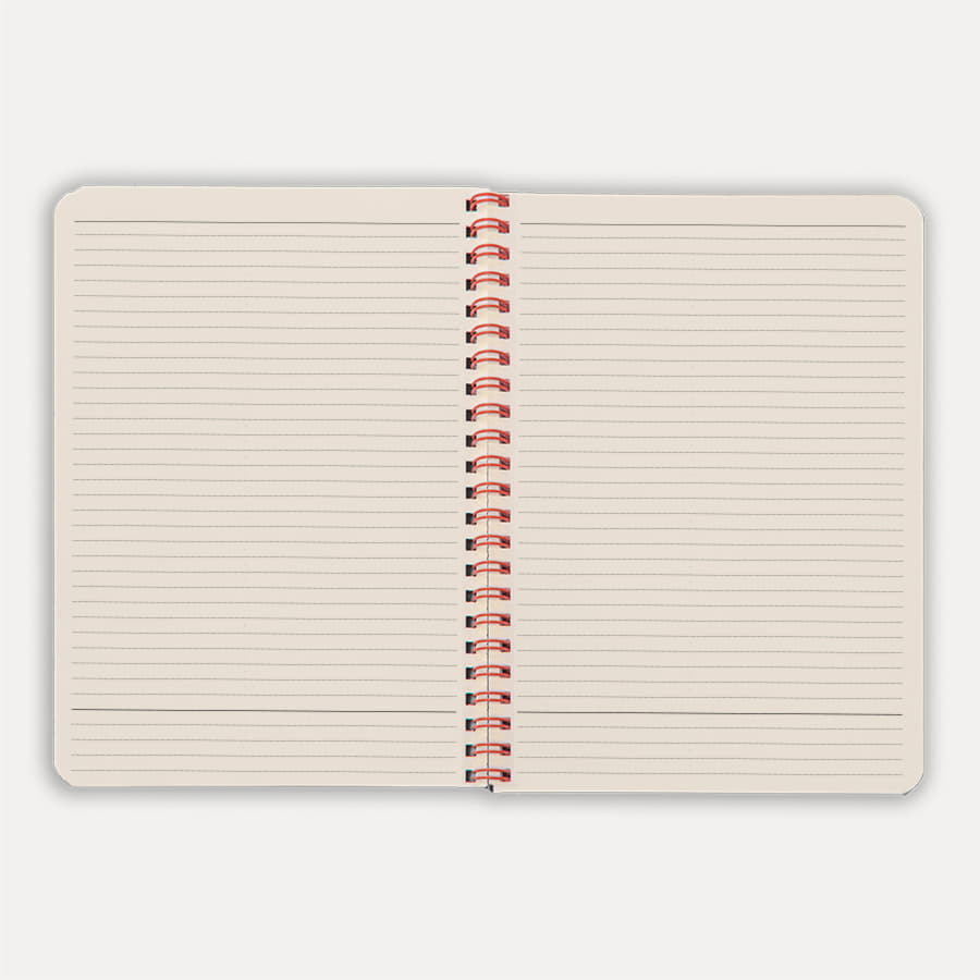Блокнот на двойной пружине HELIX, 143 х 205 мм, черный с красным, блок в линейку
