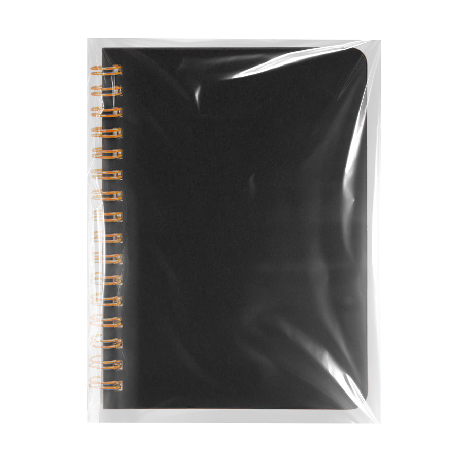 Блокнот на двойной пружине HELIX MINI, 105 х 150  мм, черный с оранжевым, блок в клетку