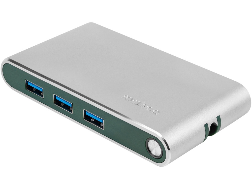 Хаб 8-в-1 Type-C Hermes, USB 3.0 x 3, Type-C PD, HDMI, LAN, картридер