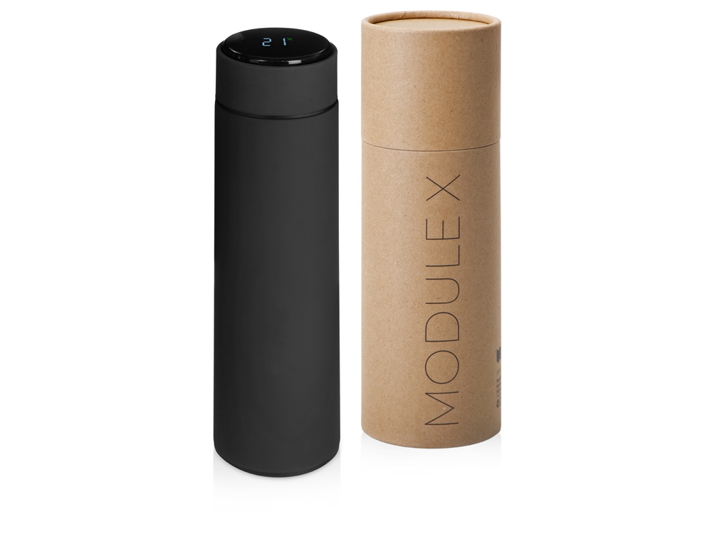 Вакуумный термос Module X с индикатором температуры и медной изоляцией, 500 мл, крафтовый тубус