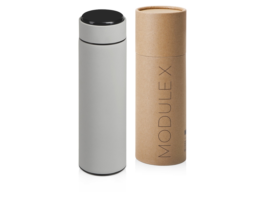 Вакуумный термос Module X с индикатором температуры и медной изоляцией, 500 мл, крафтовый тубус