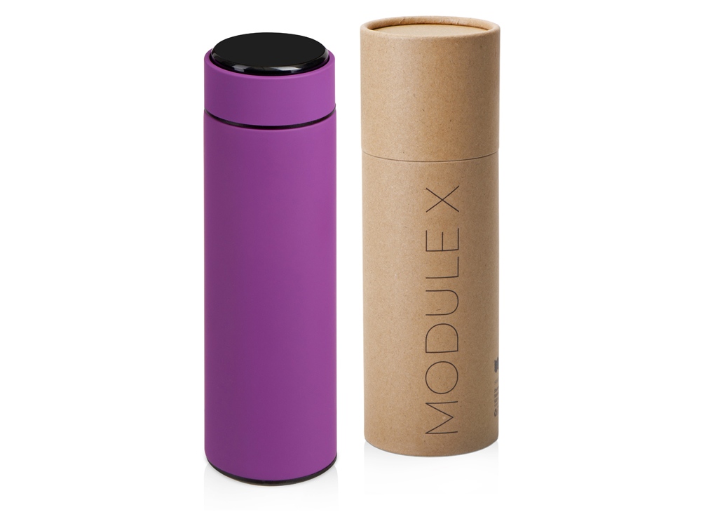 Вакуумный термос Module X с индикатором температуры и медной изоляцией, 500 мл, крафтовый тубус
