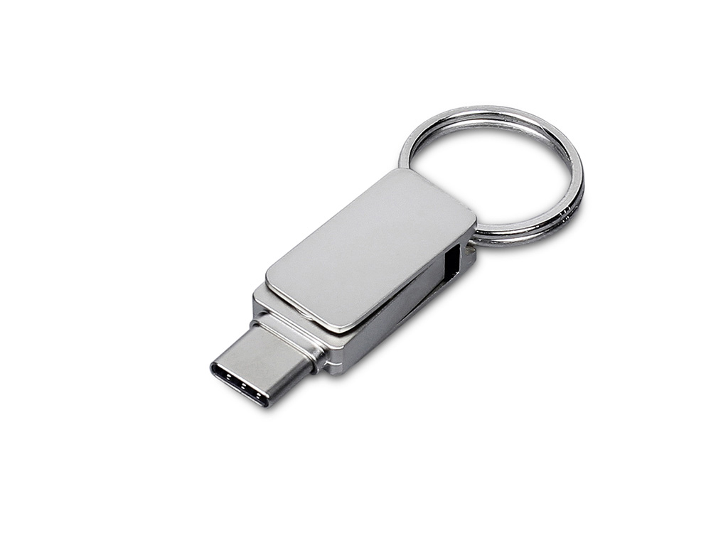 USB 2.0- флешка Mercury на 8 Гб с поворотным механизмом и дополнительным разъемом Type-C