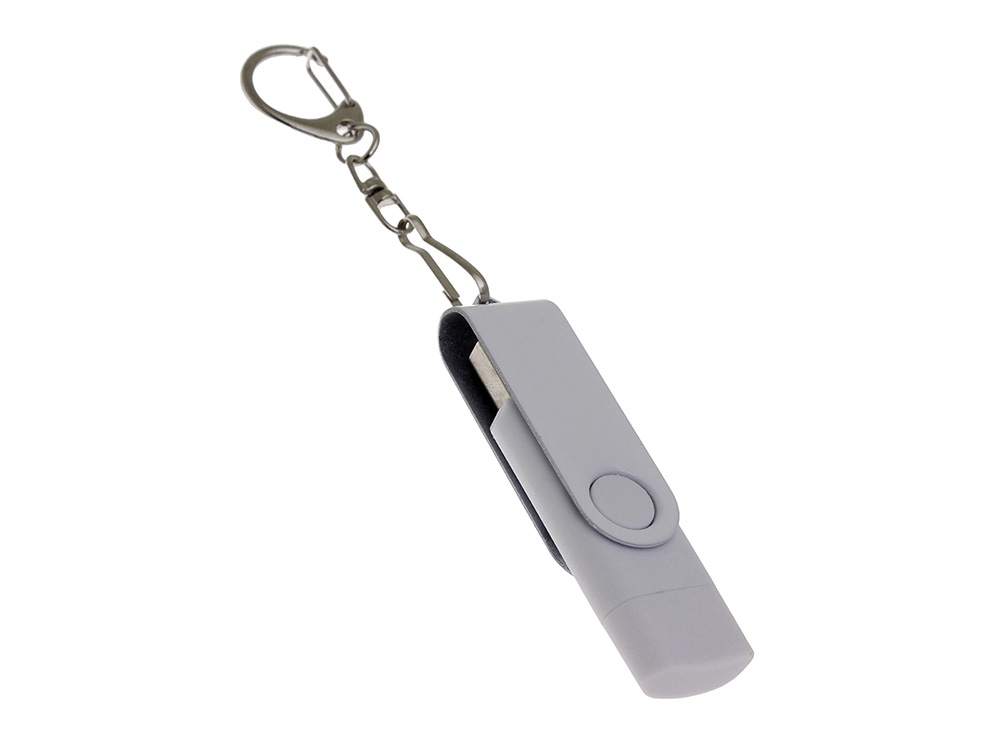 USB 3.0- флешка на 128 Гб с поворотным механизмом и дополнительным разъемом Type-C