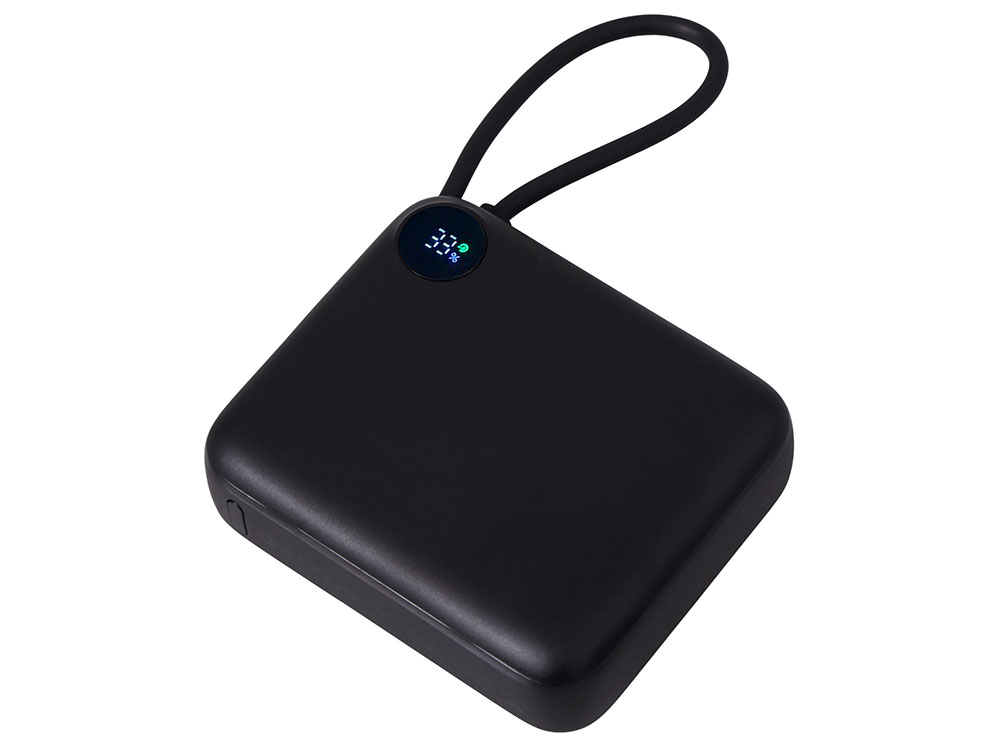 Внешний аккумулятор со встроенным кабелем Liri, QC/PD, 10000 мАч