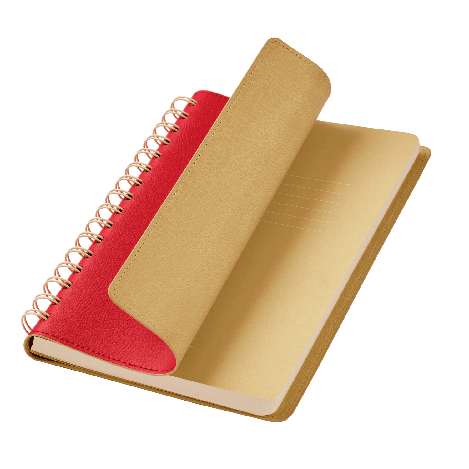 Ежедневник Vista недатированный, красный/бежевый