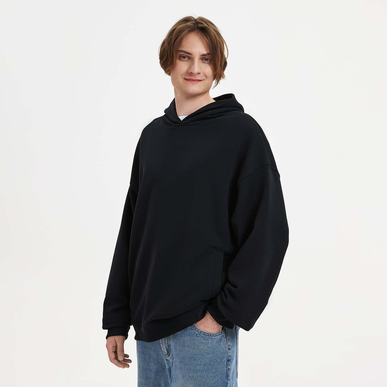 Худи оверсайз унисекс FUSION, черный, размер 3XL/4XL