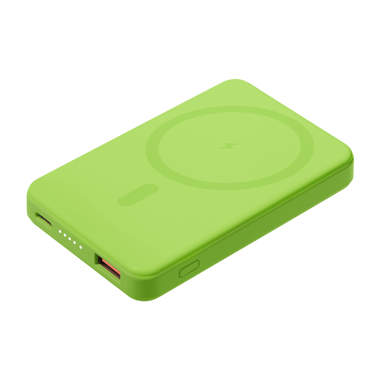 Внешний аккумулятор Largo PD 5000mAh с функцией беспроводной зарядки 15W, салатовый