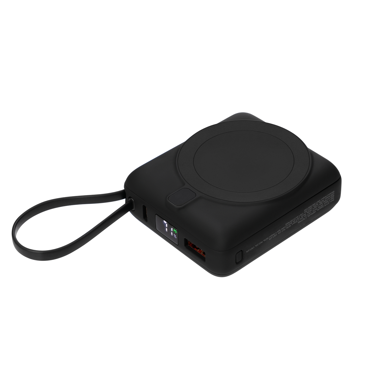 Внешний аккумулятор с подсветкой Ritter PD 10000mAh с функцией беспроводной зарядки 15W, черный